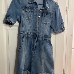 Avec Les Filles Blue Denim Romper